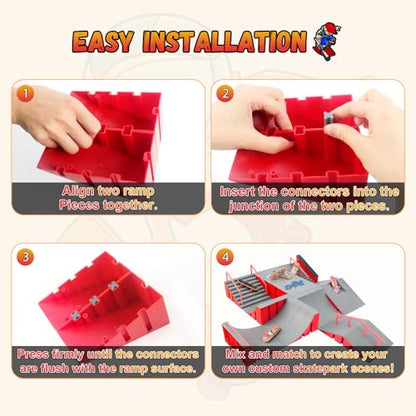 CS COSDDI Finger Skateboard Park Kits,14 in 1 Skateboard Finger Toys with 8 Finger Skateboards & 14 Skatepark Deck Ramp,Finger Bike for Boys or Girls Gift,Mini Finger Skateboards Ramp Accessories Set - color: Style -1810-12a