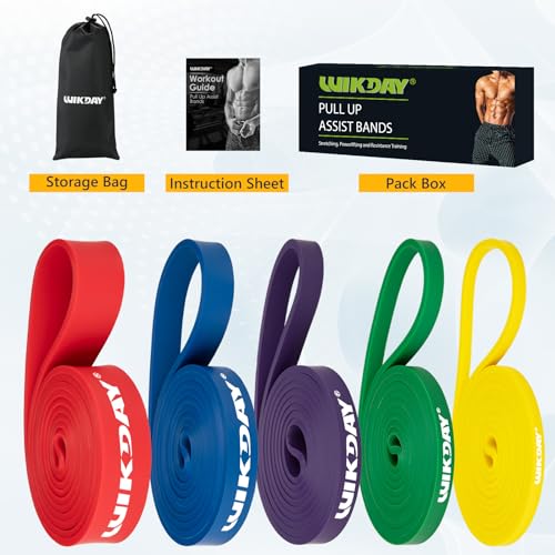 WIKDAY Resistance Bands for Working Out Exercise Loop Bands 10PCS Set Pull Up BandsWorkout Bands for Men Women Body Stretching, Crossfit Training, Home Workout, Physical Therapy, Booty Legs