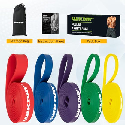 WIKDAY Resistance Bands for Working Out Exercise Loop Bands 10PCS Set Pull Up BandsWorkout Bands for Men Women Body Stretching, Crossfit Training, Home Workout, Physical Therapy, Booty Legs