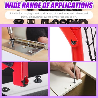 Swpeet 60Pcs M5 Hollow Jack Nuts with Flat Countersunk Head Machine Screws Assortment Kit, Threaded Insert Petal Nuts, Expansion Nut, Nutserts Screws, Flat Head Phillips Screws for Hollow Wall Iron - size: M5
