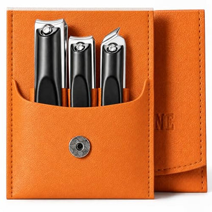 Nail Clippers Set, Fingernail and Toenail Clipper Cutters Kit | Ultra Sharp All-IN-ONE Kit: 15% Thicker Premium Sturdy Podiatrist Toe Nail Care Tools. Perfect Grooming Gifts with Case - color: Jet Black, size: 3-Pack