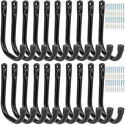 20 Pcs Heavy Duty Garage Storage Utility Hooks, 4.1Inch J Hangers Wall Hooks for Hanging Bikes, Ladders, Cord, Hose, Garden Tools - size: 4.1inch(20Pcs)