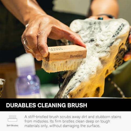 Jason Markk Suede Essentials Bundle, 4-Piece Shoe & Sneaker Care Set, 4oz Deep Cleaning Solution, Two Brushes, & Suede Stain Eraser, Safe for Leather, Nubuck, Cotton, Knits, and More