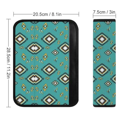 2 Pack Universal Soft and Comfortable Car Seat Straps Shoulder Pads for Kids, All Vehicles, Geometric Tribal Birds Blue Neck Strap Covers, Neck and Shoulder Support - color: Pattern 968