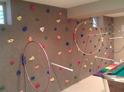 Atomik Rock Climbing Holds Screw-On Hula Hoop Holder in Green for Vertical Obstacle Courses
