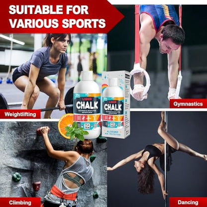 Pro Grade Liquid Chalk 2 oz or 12 oz Mess-Free Gym Chalk for Weightlifting, Gymnastics, Rock Climbing, Dancing, Dries in Seconds - style: 5 oz