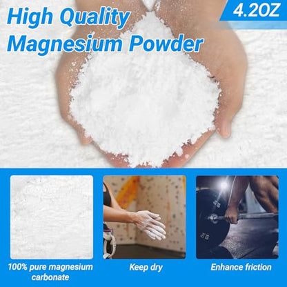RAINFLOW Chalk Ball Gym Chalk - 4.2OZ Loose Chalk Magnesium Carbonate Powder Chalk Powder Climbing Chalk for Rock, Lifting, Weightlifting, Gymnastics, Grip