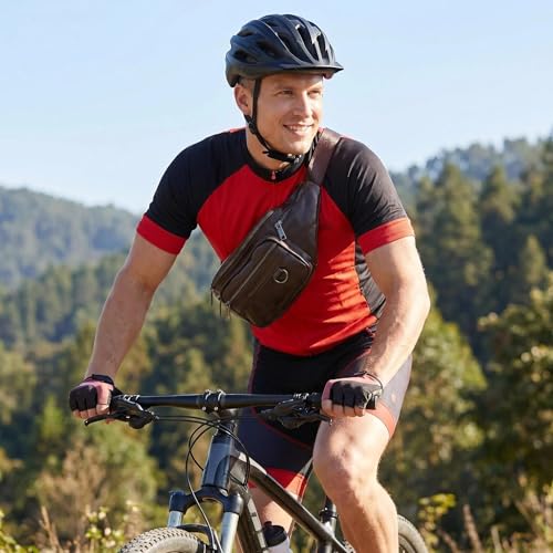 Genuine Leather Waist Pack for Men, Large Belt Bag with Adjustable Strap up to 47.2 Inches (New Coffee) - color: New Coffee
