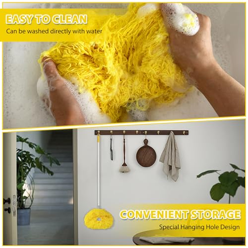 FONUNO Ceiling Fan Cleaner Duster High Ceiling Extended Fan Blade Cleaner | Reusable Microfiber Ceiling Fan Duster with Extension Handle from 13 to 50 Inch for Furniture Bookshelves Wall Door, Yellow - color: Yellow