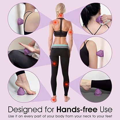 Solacium Mountable Massage Therapy Tool - Multi-Surface Suction Cup Wall Massage Tool for Sore Muscles, Myofascial Release, Stress Relief, Trigger Point and Deep Tissue Massage (Purple) - color: Purple