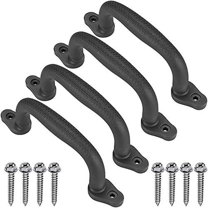 Dolibest Set of 4 Safety Playground Handles,Swing Set Kids Safety Hand Grips for Playset, Climbing Frame, Play House,Climbing Frame, Play House Handles(Black) - color: Black-4pcs