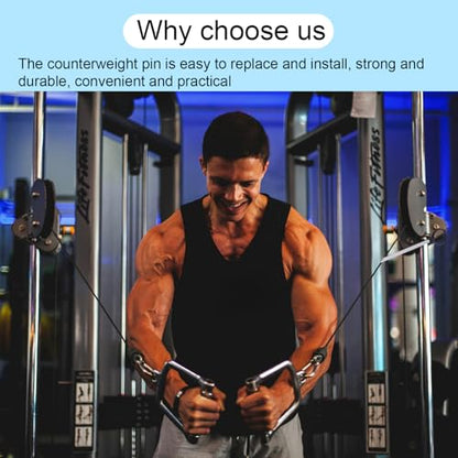 2pcs Ring Shaped Weight Machine Stack Pin, 3/8 Inch Diameter Drop Set Pins 6 Inch Gym Pins for Weight Stack Carbon Steel Loading Pin for Weight Plates Weight Selector Stack Extender Pin for Home Gym