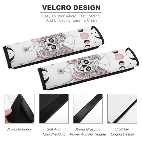 2PCS Universal Fit Car Seat Belt Pad for Kids, Most Cars, Tarot Card Butterfly Black Seat Belt Cushion, Shock Absorption - color: Pattern 553