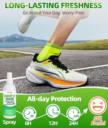 Shoe Deodorizer Spray, 5 fl oz Powerful Foot & Shoe Odor Eliminator | Fast-Acting, Long-Lasting, Foot Spray for Smelly Feet, Shoe Freshener Spray for Shoes, Gym Bags, Helmets - size: 5 Fl Oz (Pack of 1)
