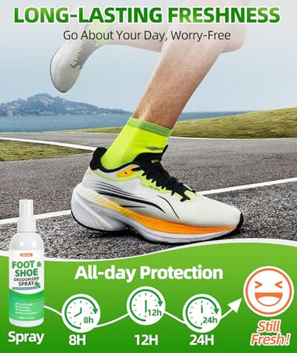 Shoe Deodorizer Spray, 5 fl oz Powerful Foot & Shoe Odor Eliminator | Fast-Acting, Long-Lasting, Foot Spray for Smelly Feet, Shoe Freshener Spray for Shoes, Gym Bags, Helmets - size: 5 Fl Oz (Pack of 1)