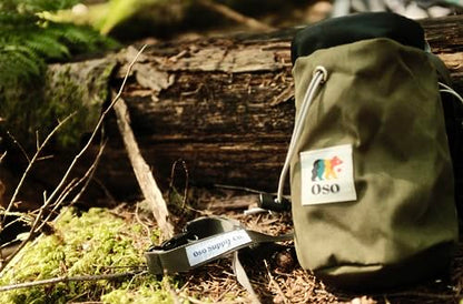 Oso Supply Co - Classic Chalk Bag for Rock Climbing, Bouldering Chalk Bag Bucket with Quick-Clip Belt, Zippered Pockets and Pouch - Perfect Indoor/Outdoor Rock Climbing Gear Equipment - color: Olive Green