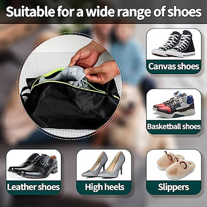 Shoe Bags for Travel - Set of 3 Pack Large Capacity Oxford Fabric Shoe Bags, Multi-Functional Dust-Proof and Waterproof Men & Women Travel Shoe Bag(Black) - color: Black