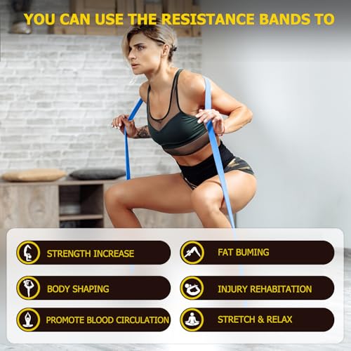 Pull Up Bands, Resistance Bands, Pull Up Assistance Band Exercise Bands for Men & Women Working Out, Body Stretching, Physical Therapy, Muscle Training - color: Dark Blue