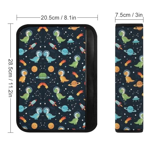 2 Pack Breathable Car Seat Belt Pad for Child, Stroller Pushchair High Chair, Cartoon Dinosaur Planet Space Neck Strap Covers, Neck and Shoulder Support - color: Pattern 1200