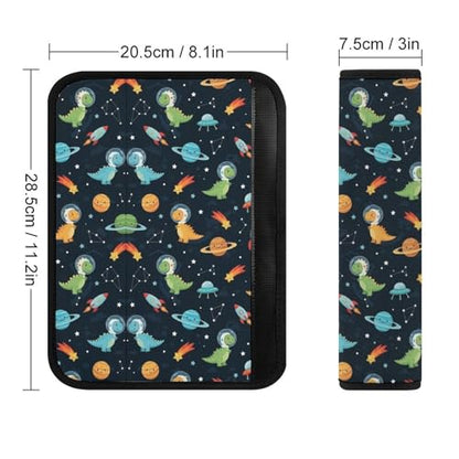 2 Pack Breathable Car Seat Belt Pad for Child, Stroller Pushchair High Chair, Cartoon Dinosaur Planet Space Neck Strap Covers, Neck and Shoulder Support - color: Pattern 1200