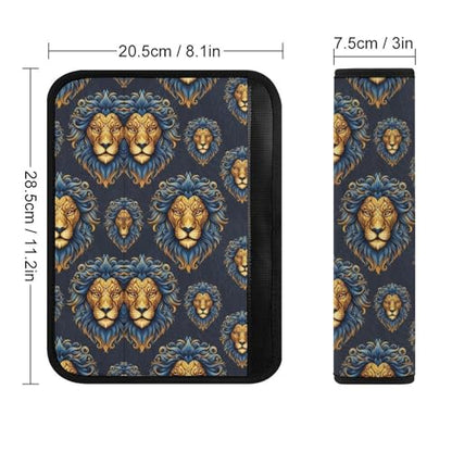 Soft Padded Seat Belt Shoulder Pad for Elderly Support, Stroller Pushchair High Chair, 2 Pack Black Gold Lion Animal Print Shoulder Harness Cover Neck and Shoulder Support - color: Pattern 205