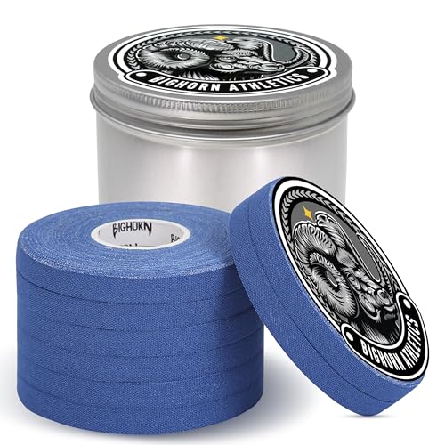Bighorn Athletics Finger Tape with Tin Case | 8 Rolls for Superior Finger Support, Injury Protection, and Joint Stability | Ideal for Jiu-Jitsu, Climbers, & Athletic Trainers (0.3-Inch, Blue) - color: Blue, size: 0.3-Inch