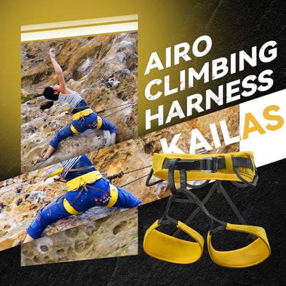 KAILAS Airo Rock Climbing Harness Men Roofing Harnesses Rescue Mountaineering Safety Belt Women Comfortable Lightweight - color: Yellow, size: Small