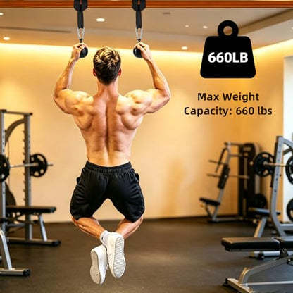 Non-Slip Iron Pull Up Grips and Cannonball Handles,3-Length Straps & Carabiners, Grip Strength Trainer for Pull-Up Bar, Dead Hangs, Forearm & Hand Training, Home Gym Gear - size: 70mm