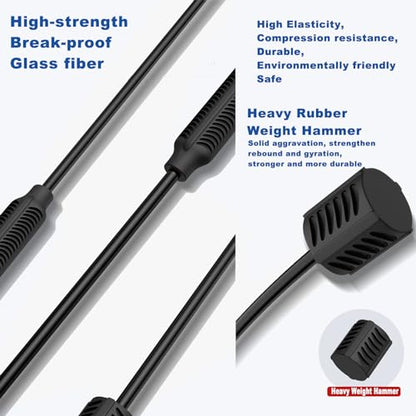 Yoga Starter Set - Flexi Bar, Resistance Band & Shoulder Tube for Elastic Exercise & Training Fitness - color: BLACK