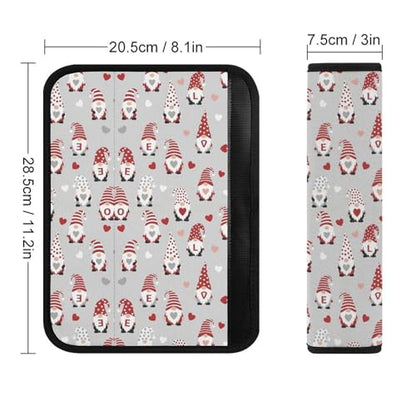2 Pack Breathable Car Seat Straps Shoulder Pads for Elderly Support, All Vehicles, Love Heart Gnome Pattern Seat Belt Cushion, Neck and Shoulder Support - color: Pattern 1272