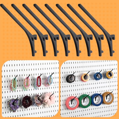 Geelin 20 Pcs Black Pegboard 45° Spool Hooks Compatible with IKEA Skadis Pegboard Accessories Display Hook Organizer for Craft Embroidery Sewing Thread Tape Paper Rolls - color: Black