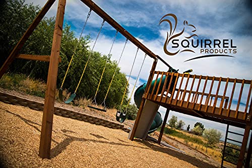 Squirrel Products Heavy Duty Green Disc Tree Swing with Rope for Outdoor Play - Easy DIY Addition to Playset or Tree - color: Green