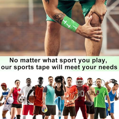 MiniInflat 2 Pcs Christian Cross Athletic Tape Sports Tape 2in x 23ft Religion Jesus Wrist Wrap for Soccer Football Baseball, Gift for Graduation Teacher Nurses Week Pentecost(Green,Crosses) - color: Green, style: Cross