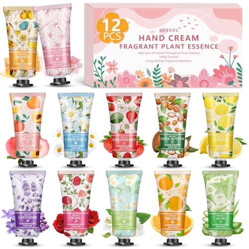 12 Pack Hand Cream Gift Set For Women,Teacher Appreciation Gifts,Mini Hand Lotion Travel Size Moisturizing Hand Cream for Dry Cracked Hands,Graduation Gifts,Birthday Gift,Bridesmaid Gift,Party Favors - size: 0.01 Fl Oz (Pack of 12)