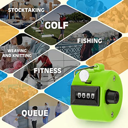 Colour Counters, Tally 4-dight Clicker Counter, ABS Handheld Counters Clicker for Counting, Golf, Scoring, Knitting