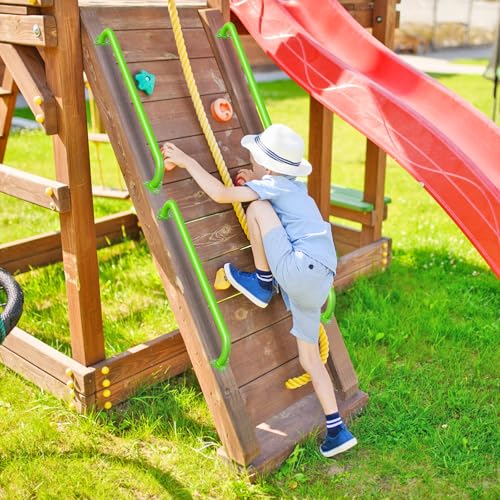 SELEWARE 42" Green Metal Playground Handles Playset Grab Bars Ladder Handle | 500LB 2Pcs Heavy Duty Steel Kids Playground Handles for Indoor/Outdoor Ladder Handrail Swing Set Treehouse Rock Climbing Wall - color: E: 42"-2 Pcs-green