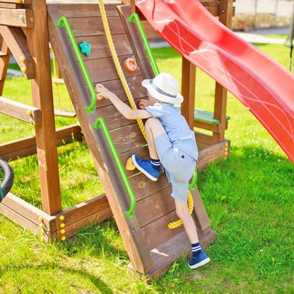 SELEWARE 42" Green Metal Playground Handles Playset Grab Bars Ladder Handle | 500LB 2Pcs Heavy Duty Steel Kids Playground Handles for Indoor/Outdoor Ladder Handrail Swing Set Treehouse Rock Climbing Wall - color: E: 42"-2 Pcs-green