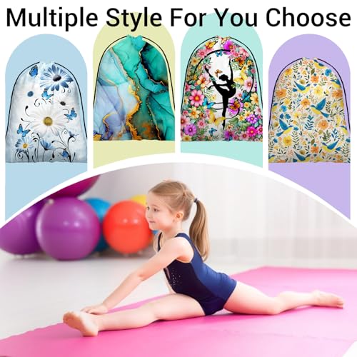 Gymnastics Grip Bag Lightweight Small Drawstring Grip Bags for Gymnasts - color: Marble Art-green