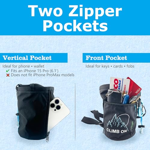Chalk Bag + Ball for Rock Climbing, Bouldering, Top Rope | Climb On - style: Chalk Bag + Refillable Ball