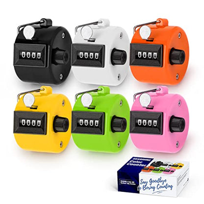 Colour Counters, Tally 4-dight Clicker Counter, ABS Handheld Counters Clicker for Counting, Golf, Scoring, Knitting