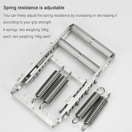 Heavy-Duty 330Lbs Grip Strengthener, 5 Spring Adjustable Hand Gripper Trainer, 304 Stainless Steel No Slip Handle for Climbing