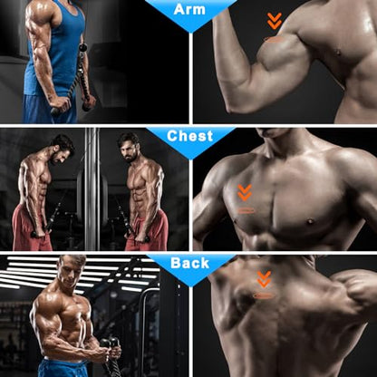 Pulley System for Home Gym, Cable Pulley System Gym for LAT Pulldown Cable Machine Pulley Attachment with Tricep Rope Ideal for Biceps Curl, Arm Workouts, Strength Training