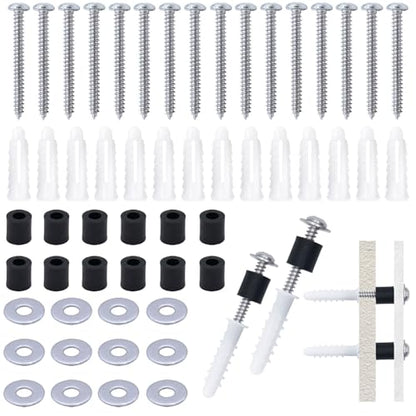 200 Pieces Pegboard Mounting Kit Wall Peg Boards Installation Accessories Pegboard Spacer Kit Includes Screws, Anchors, Spacers and Washers for 1/4-Inch Pegboard (50 Sets)