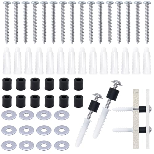 200 Pieces Pegboard Mounting Kit Wall Peg Boards Installation Accessories Pegboard Spacer Kit Includes Screws, Anchors, Spacers and Washers for 1/4-Inch Pegboard (50 Sets)