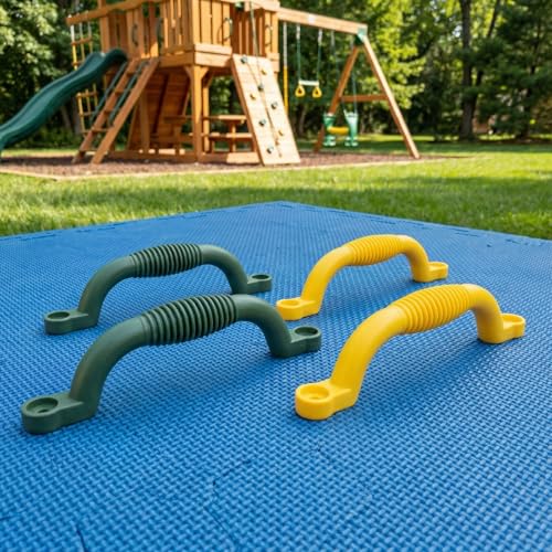 Playground Safety Handles,Plastic Grab Handles, Indoor Outdoor Playground Accessories,Multi Use Safety Handles Grips for Playset,Swing set Climbing Frame,Tree House, Play House Handles,4 Pack