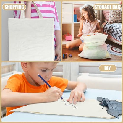 Tatuo 50 Pcs 18 x 20 Inches Cotton Bags with Drawstring Large Reusable Produce Bags Linen Empty Storage Pouches Canvas Fabric Sachet for Cloth Bread Food Storage - size: 18 x 20 Inches (Pack of 50)