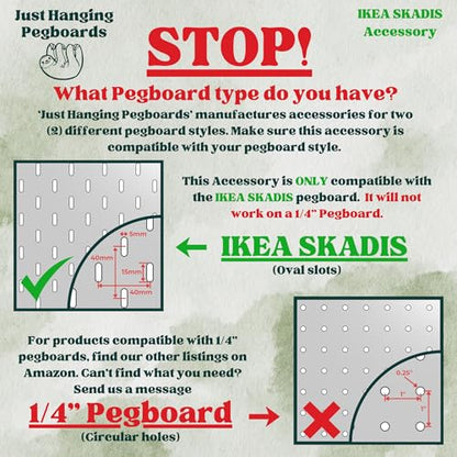 'Just Hanging' Pegboard Hook Packs, Compatible with IKEA SKADIS Pegboard, Display Hook SKADIS Accessory (Matte Black, 12pk, Spool Hook) - color: Matte Black, size: 12pk, Spool Hook