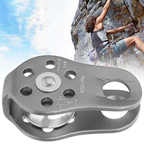 20KN Outdoor Climbing Pulley, Aluminum Side Swing Pulley, Climbing Pulley for Climbing Aloft Work Rappelling Rescue - size: Gray