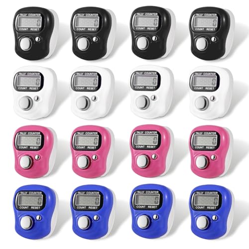 12pcs Electronic Finger Counter, 5-Digit Number Count Clicker, Mini LCD Digital Display Hand Tally Counter, Resettable Counters Clickers for Knitting, Crochet, Coaching, Lap, Golf, Toddler & Fidget - color: 12pack