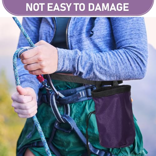 ULTECHNOVO Large Capacity Purple Chalk Bag for Outdoor Climbing Activities, Made with Sturdy Oxford Cloth and Fleece, Featuring Enhanced Grip and User-Friendly Design for Rock Climbing